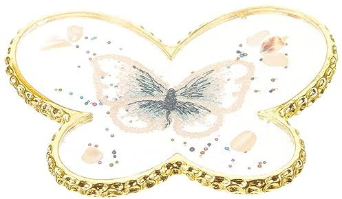 Palette de Nail Art en Résine Dorée, Plateau Décoratif | Mélange de Couleurs, Prise en Main Confortable, pour Vernis à Ongles et Accessoires Nail Art, Usage Salon
