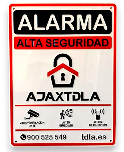 Cartel alarma. NO PARECE REAL, LO ES. Cartel Zona Videovigilada - Señal Aviso Policia - Carteles Disuasorios - Interior Y Exterior - Placa alarmas videovigilancia 28X21CM