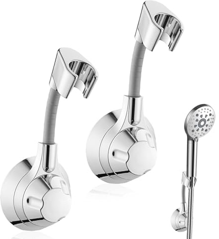 2Pcs Suction Shower Head Holders, On Wall Mount Handheld Bracket Handheld Shower Wall Bracket Removable Hand Bathroom Accessories for Bathroom