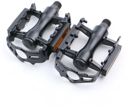 Kisangel Mountain Bike Pedals Pair with Anti-skid Design Adjustable Tension Metal Plastic Trekking Pedals for Adult Black