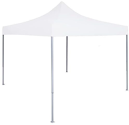 Tente de Réception Pliante, 2x2 m en Acier et Toit Oxford 600D, Chapiteau de Jardin Exterieur Résistant aux UV, pour Marchés, Événements Sportifs, Mariages, Blanc, 2x2x3.15 m