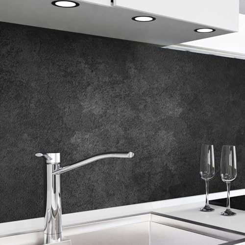 danario Crédence Adhésive pour Cuisine I Panneau mural décoratif autocollant | Protège mur cuisine | Décoration aspect mat | 0,40 mm | Anthracite – 60 cm x 220 cm