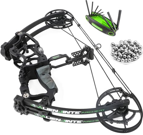 surwolf 17 Compound båge kit,30~70lbs Justerbar,Steelball båge,Dual use jaktbåge,vuxenbåge,RH&LH,Kan skjuta pil och stålkula,för bågskytte skytte (svart)