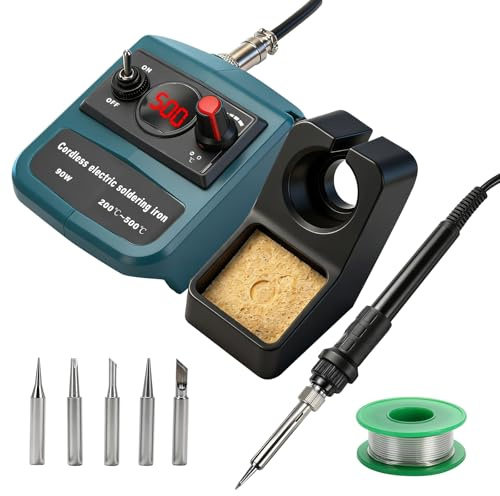 Cordless Soldering Iron Compatible with Makita 18V Battery, Portable Electric Digital LCD Soldering Station, Adjustable Temperature 200-500 °C for Appliance Repair, Wire Welding, DIY Project