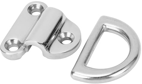 XUXHOU Folding Pad Eye Rostfritt Stål 316 D Ring Tie Down Pad Eye Polerad Rostskyddad Hopfällbar Montering för Båt Yacht RV Trailer Lastbil Marin Reparation och återmontering Användning (6 mm)