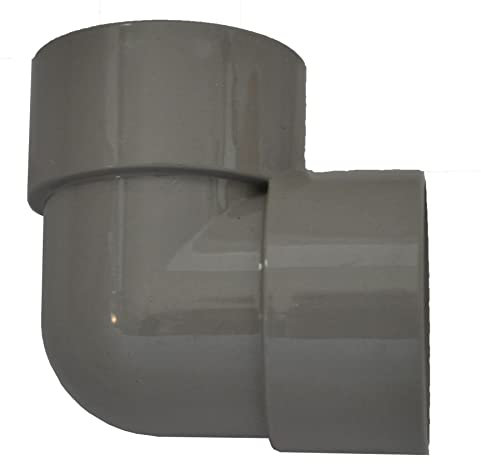 Solvent Weld 50mm Waste Pipe 90 Degree Knuckle Bend - Grey