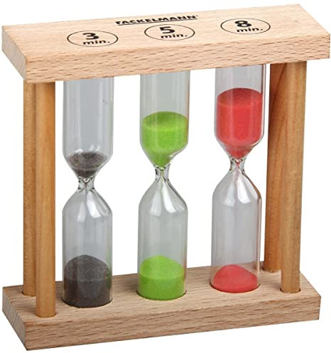 FACKELMANN 49096 Sanduhr, Holz, braun, 3,5,8 Minuten
