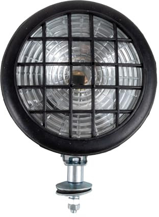 Lampe de travail halogène Ama Imel Ø 135mm : Phare de tracteur avec interrupteur, Lumière orientable, Grille de protection, Câble