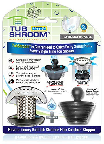 TubShroom Bathtub Hair Catcher Drain Protector Silicone Stainless Steel Standard