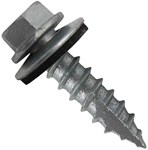 #14 Metal Roofing Screws: (250) Screws x 1 Galvanized Hex Head Sheet Metal Roof Screw. Self Starting Metal to Wood Sheet Metal Screws with EPDM Washer. for Corrugated Roofing