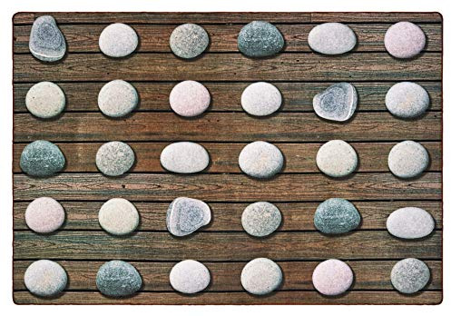 Carpets for Kids 60416 Stones Seating Classroom Decorative Rug 6ft x 9ft Rectangle Brown