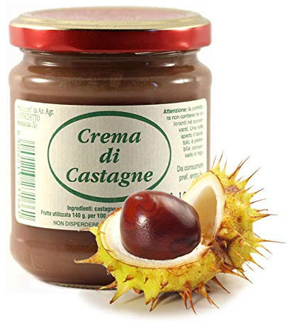 Mermelada extra de castañas San Benedetto - Producto artesanal italiano (1 tarro de 210 gramos)