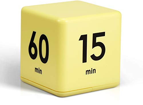 Weewooday Cube Timer, Gravity Sensor Flip Timer for ADHD, Yellow