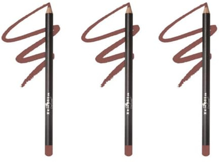3 Pcs x Italia Deluxe [ 1064 Hazelnut ] Ultra Fine Lip liner Pencil Lipliner Set + Free Zipper Bag