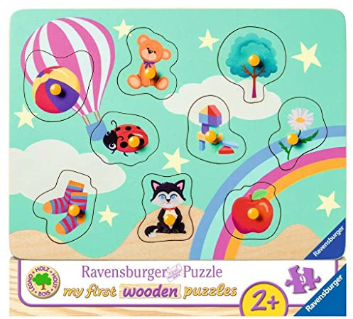 Ravensburger Kinderpuzzle - 03144 Meine ersten Dinge - My First Wooden Puzzle mit 9 Teilen - Puzzle für Kinder ab 2 Jahren - Holzpuzzle