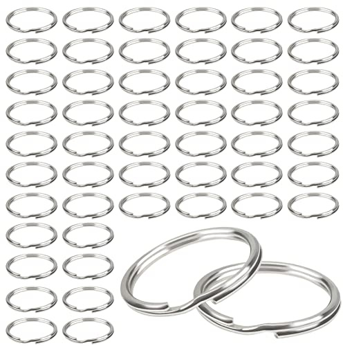 TOAOB 100pcs Anneau Double Jonction en Metal Anneau Ouvert Split Jump Ring Connecteur Chaine Links 20mm Argent pour Port Clés Collier Bracelet Boucles d'Oreilles Artisanat Fabrication de Bijoux