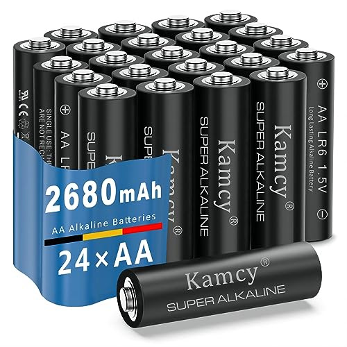 KAMCY AA Batterien 24 stück, Einwegbatterien AA Alkaline Batterien, Mignon AA batterien, Performance Batterien Alkaline, 24 AA alkalibatterien