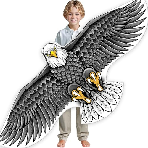 SGftre Kites for Kids&Adults,Large Eagle Kite for Boys&Girls,Easy to Fly for Beginners,Kites Toys for Beach Trip Park Outdoor Activities (Black Eagle Kite)