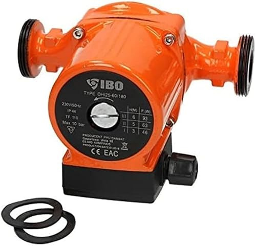 Recamania Heizungspumpe Umwälzpumpe IBO 25-60/180 mm | Hocheffiziente Zirkulationspumpe für Heizsysteme | 6 m Förderhöhe, 3 Geschwindigkeiten, 46–93 W, IP44