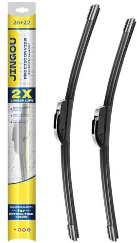 JINGOU 26''+22 Front Windshield Wiper Blades Compatible with 2005-2024 Honda Odyssey/2006-2015 Honda Civic 4door Sedan OEM QUALITY Premium All-Season Automotive Replacement Wipers (Pack of 2)