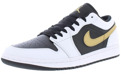 Jordan Herren 1 Low White/Metallic Gold-Schwarz (553558 172)