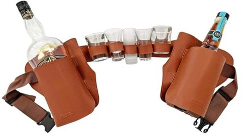 Bierdosenhalter, verstellbarer Hüftgurt, Biergürtel, Outdoor, Bauchtasche für Bier mit Wasserflaschenhalter, Flaschendosenhalter, Getränkegürteltasche für Partys, Camping, Grillen, Partyausrüstung,
