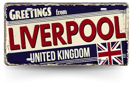 UK Ireland License Plate • Metal UK England Sign • British Irish City Decorative Signage • Travel Souvenir 01-Liverpool 15 x 30cm