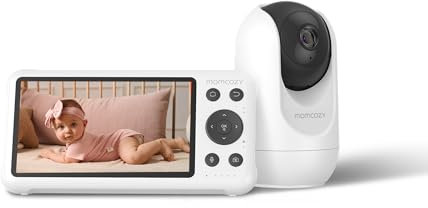 momcozy BM04 Video Babyphone mit Kamera & App, 1080P 5-Zoll WLAN Babyfone Monitor, 4X Zoom, Bewegungs- & Weinerkennung, sicherer Zaun, klare Nachtsicht, 2-Wege-Gespräch, Foto- & Videoaufzeichnun