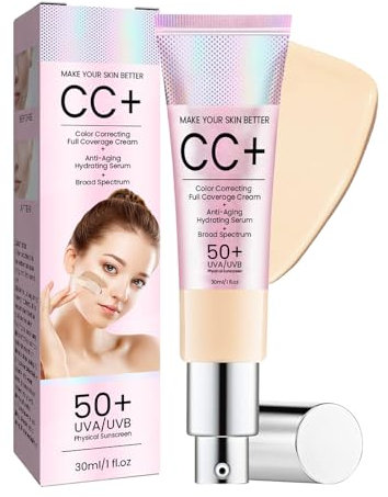 CC Cream,CC+ Cream Foundation Natural Concealer, Anti-Aging Color Correcting Full Coverage Foundation, Moisturizing Moisturized Skin Foundations, Make Your Skin But Better (Light)