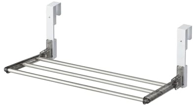 wellex Wäschetrockner über der Tür mit 3 x 60 cm Edelstahlrohre Hängetrockner Türwäschetrockner Hängeregal Tragkraft bis 10 kg Silber
