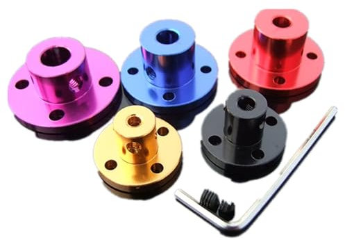 Starre Flanschkupplung aus Legierung, Flansch Starre Motor Wellenkupplung 3-8mm Farbkoppler Getriebeanschluss Hülsenadapter 1St(Black 4mm)