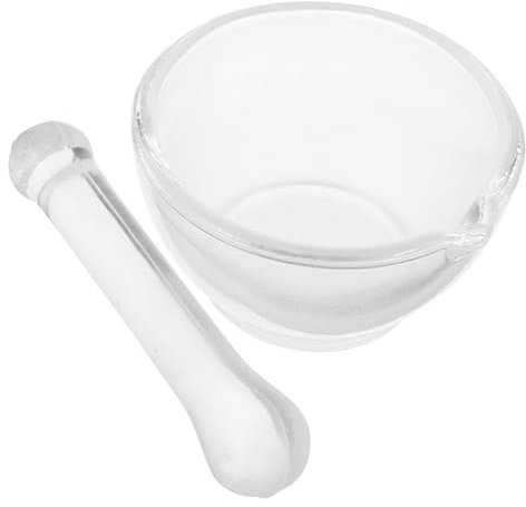 Cabilock 1ensemble Mortier Verre Avec Pilon Ergonomique Pour Broyage De Médicaments Et Expériences Chimiques Bol De Broyage Pour Cuisine Et Laboratoire