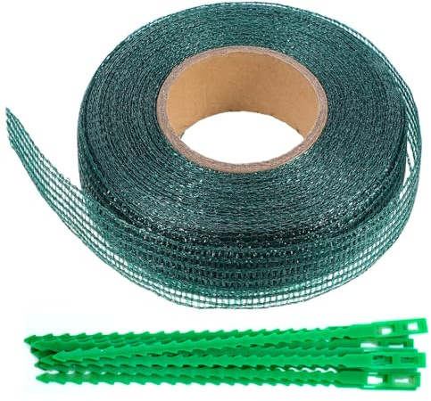 YUANHEHE Nastro per legatura per alberi, 3 cm x 50 m, per giardino, verde, per il fissaggio degli alberi, resistente alle intemperie e riutilizzabile, per alberi, arbusti e viticci