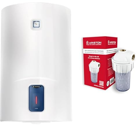 Ariston Lydos R - Termo Eléctrico 50 Litros + Filtro Antical, kit polifosfatos para calentador