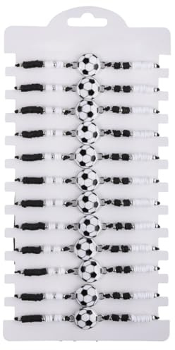 YAFULG 12 Piezas Pulseras Niños, Pulsera Niño, Pulsera De Fútbol Niño, Pulseras Pelota Futbol Ajustables, Pulseras De Futbol Bracelet Rope, Para Niños Fiesta De Cumpleaños Futbol Cumpleaños