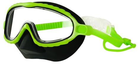 Línea de buceo genérica | Pobinas de natación de 6 pulgadas | Juego de buceo de silicona + PC | Máscara de natación impermeable sin SCIT con protección de nariz para niñas
