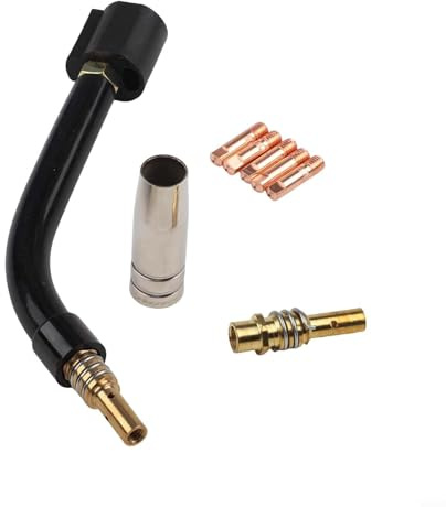 Schweißbrenner Schwanenhals Kit für MB15 15AK SB15, 8-teiliges Set mit Messing-Verbindungsstange und leitfähigen Spitzen, kompatibel mit 215 63616 63617 Modellen (0,8 mm)