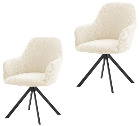 Calenxy 2 Stück Stretch Stuhlbezug, Stuhlhussen mit Armlehne, Elastischer Stuhlbezug Sessel Schonbezug Abnehmbare Stuhlhussen Samt für Esszimmerstühle, Bürostuhl, Computerstuhl, Drehstuhl