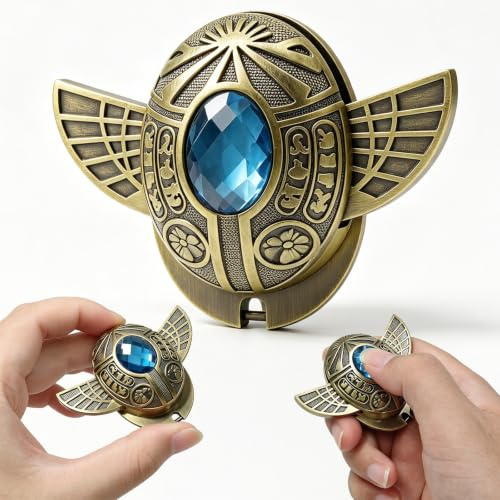 HIDEDC Saint Scarab Fidget Slider, Metal Beetle Fidget Toys for Adults with Expandable Wings, Executive Desk Toy for Keep Focus, Anxiety & Stress Relief, Cool Gadgets for Men
