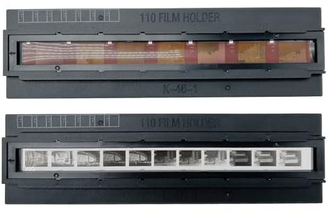 OKLILI 120/220 & 110 / 16mm Positive Photo Scanning Brownie Asp Film Negative Holder Compatible with Epson Perfection V700 Photo V750 Pro Scanner (2pcs 110 Film Holder)