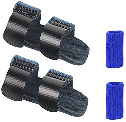PFativant Fingerschiene, 2 Stück Finger Frakturen Finger Splint Protector Fingerschutz Einstellbare Fixierband Hand Support, Blau