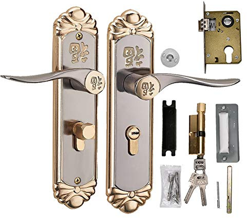 Nimoa Cylindre de Serrure de Porte - Cylindre de Serrure de Porte à poignée intérieure Durable européenne avec clé poigne de Porte Cylindre Serrure Interieure