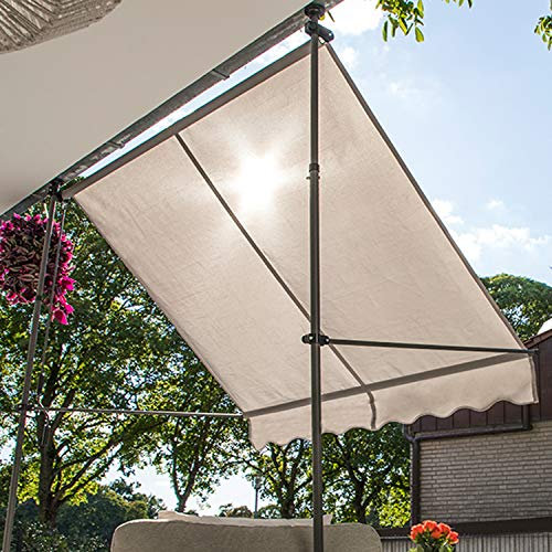 INDA-Exclusiv Anbaupavillon Pavillon Gartenpavillon Lounge Gartenschirm Stahlgestell Dach PA beschichtet wasserabweisend 3m x2,5m