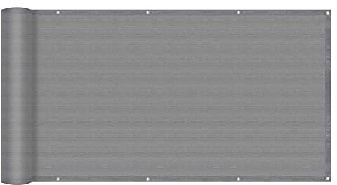 ERPENG Balkonverkleidung 0.9x9m Wind-und UV-Schutz Balkonumrandung mit Kabelbindern,HDPE-Kunststoff für Balkon, Gartenanlagen, Camping und Freizeit, Grau