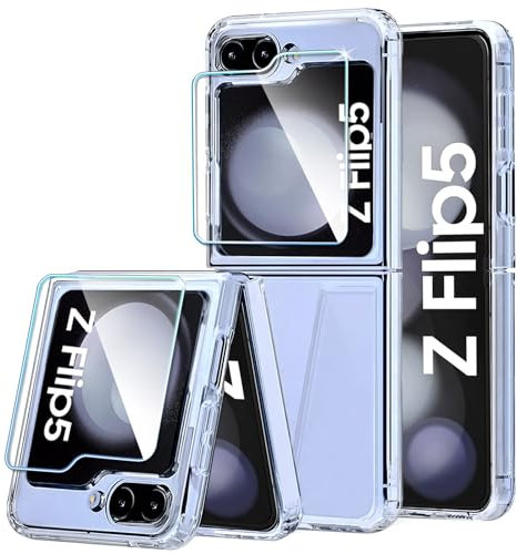 KEKBOXQ Samsung Z Flip 5 Hülle,Samsung Galaxy Z Flip5 5G Transparent Case Kratzfest Stoßfest Silikon Schutzhülle Dünn Cover Handyhülle für Samsung Flip 5 5G,Crystal Clear