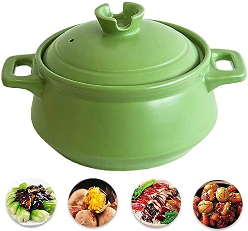 YIHANSS Ceramic Casserole Pot Casserole Dish With Lid Ceramic Round Casserole High Temperature 680 ℃ Resistant,Soup Pot For Electric Ceramic Heaters,Electric, 2.5L, White