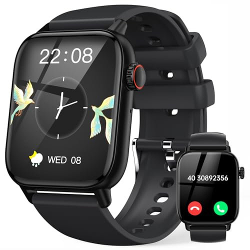 LLKBOHA Reloj Inteligente Hombre con Llamada Bluetooth - 1.83 Smartwatch con Podómetro,Ritmo Cardíaco,Sueño,SpO2 Monitor,100+ Modos Deportivos,Relojes Hombres para iOS Android
