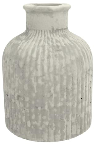 Handworkz | Lorea - mini Vase riffelig aus Beton | wasserdicht | für frische Blumen oder Trockenblumen nutzbar | auch als Kerzenständer für Stabkerzen geeignet | Made in Germany (Grau)