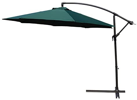 Garden parasols Large Green 3.5m Cantilever Patio Parasol Hanging Ideal for Park, Beach Side, Pool Garden Umbrella Sun Shade Canopy Outdoor parasols