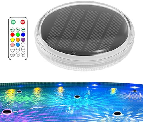 Générique Lumiere Flottante Piscine, Éclairage De Piscine Sous Marine, Rechargeable Avec Télécommande Éclairage Etanche, Lampe Piscines RGB À Couleur Changeante Avec Télécommande
